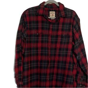 Red Head Brand Co. Red and Black Plaid Button-Up Shirt size large